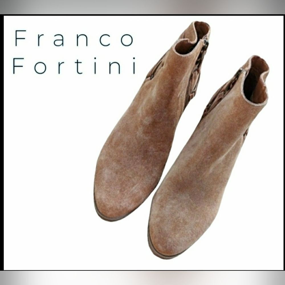 𝅺brown Franco Fortini booties womens Size 8